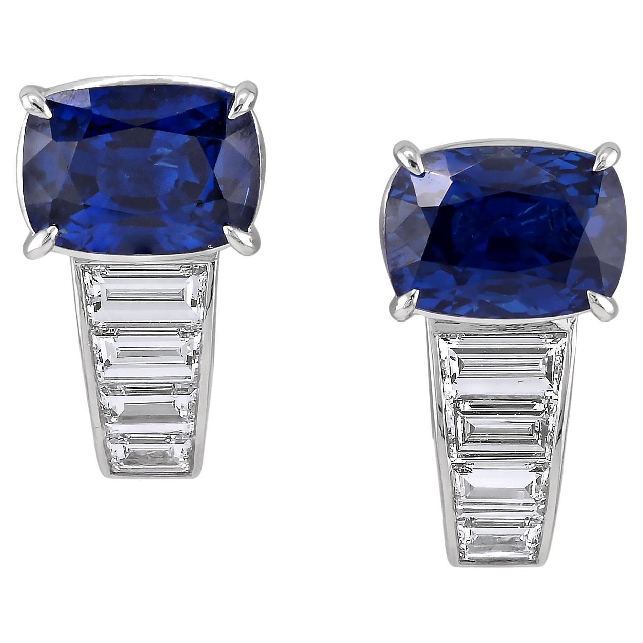 Sophia D. Blue Sapphire and Diamond Earrings