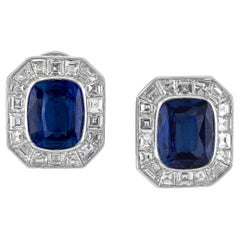Sophia D. Blue Sapphire and Diamond Mosaic Stud Earrings