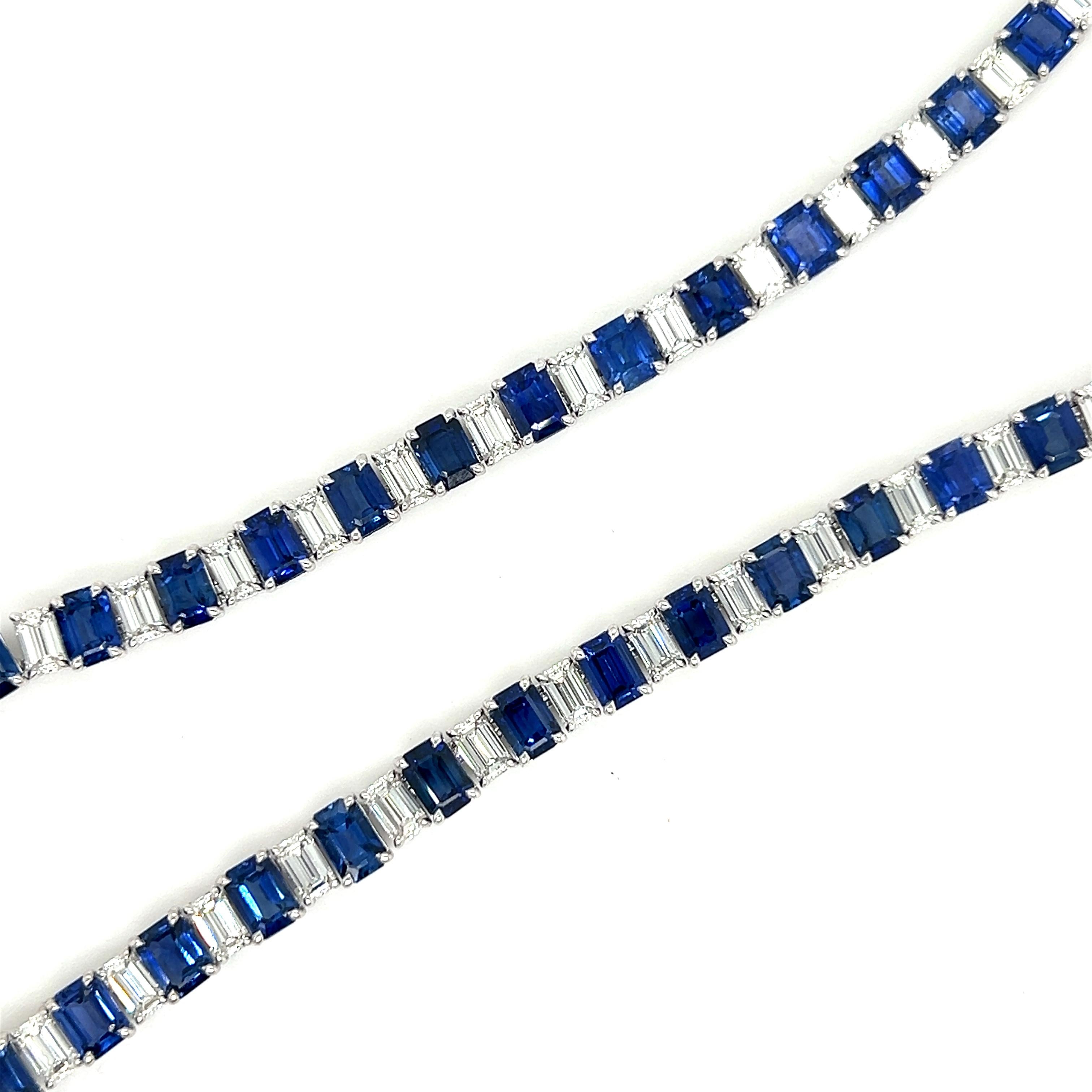 Sophia D. Halskette mit blauem Saphir und Diamant für Damen oder Herren