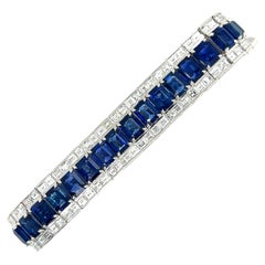 Sophia D. Blue Sapphire and Diamond Platinum Bracelet