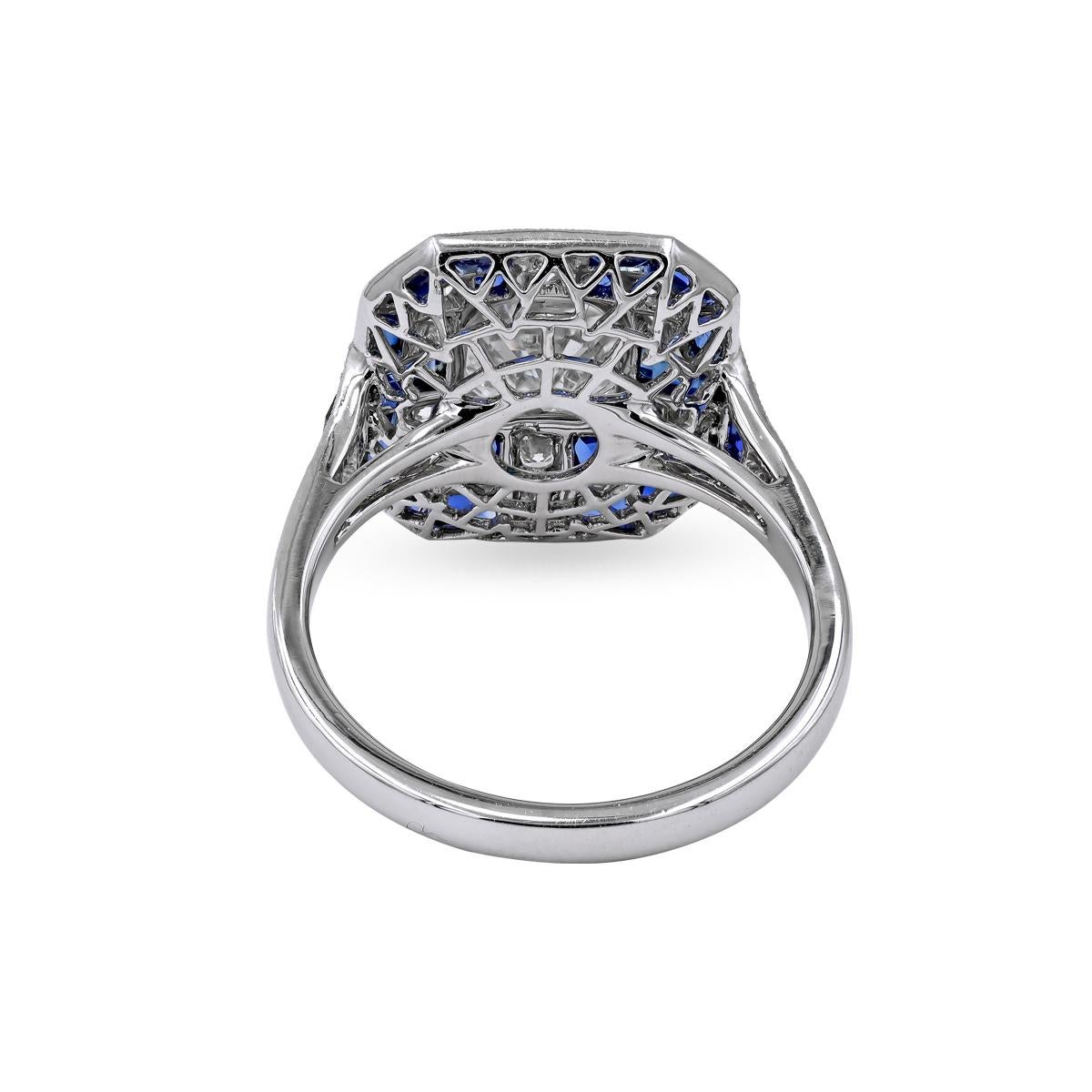 Art Deco Sophia D. Sapphire and Diamond Ring For Sale