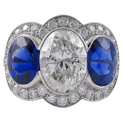 Sophia D. Blue Sapphire and Diamond Ring in Platinum