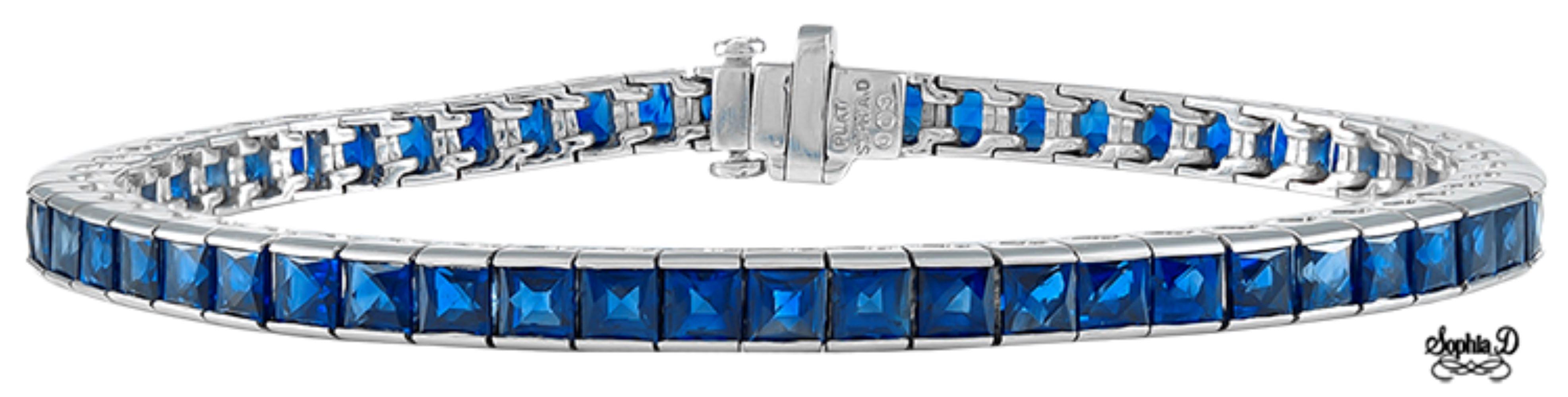 Sophia D. tennis bracelet in platinum with 14.55 carats of blue sapphire.

Sophia D by Joseph Dardashti LTD has been known worldwide for 35 years and are inspired by classic Art Deco design that merges with modern manufacturing techniques. 