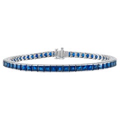 Sophia D. Blue Sapphire Tennis Bracelet in Platinum