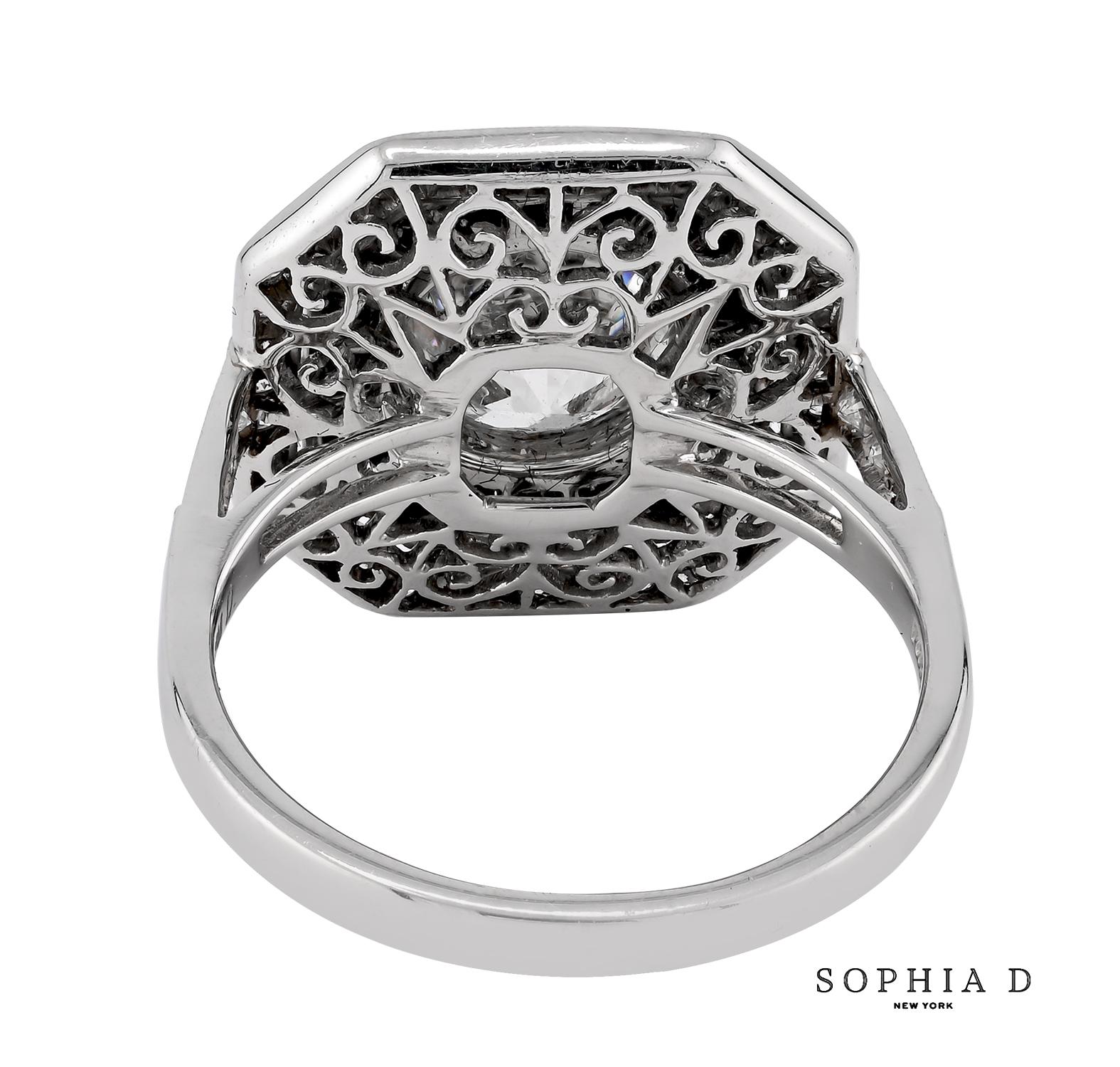 Taglio rotondo Anello con diamante e onice di Sophia D. in vendita