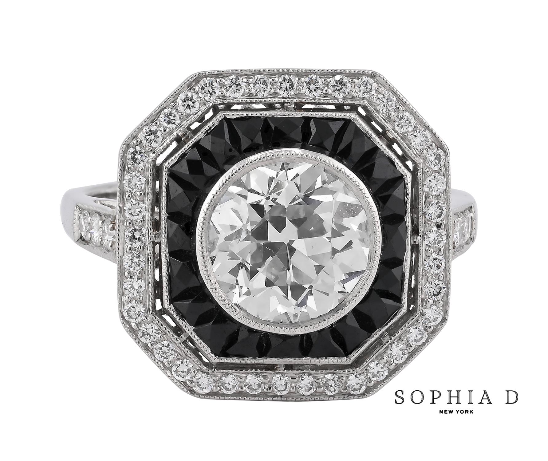 Anello con diamante e onice di Sophia D. In condizioni Nuovo in vendita a New York, NY