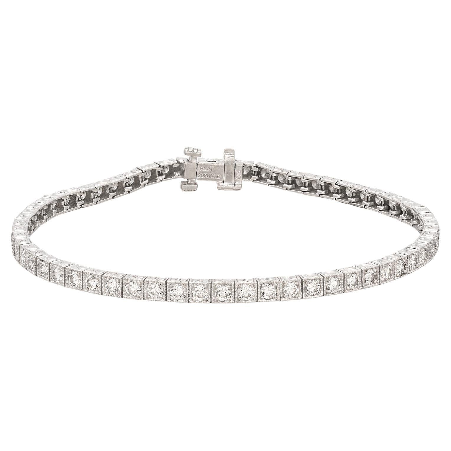 Sophia D. Diamond and Platinum Line Bracelet