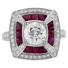 Sophia D. Diamond and Ruby Art Deco Style Ring