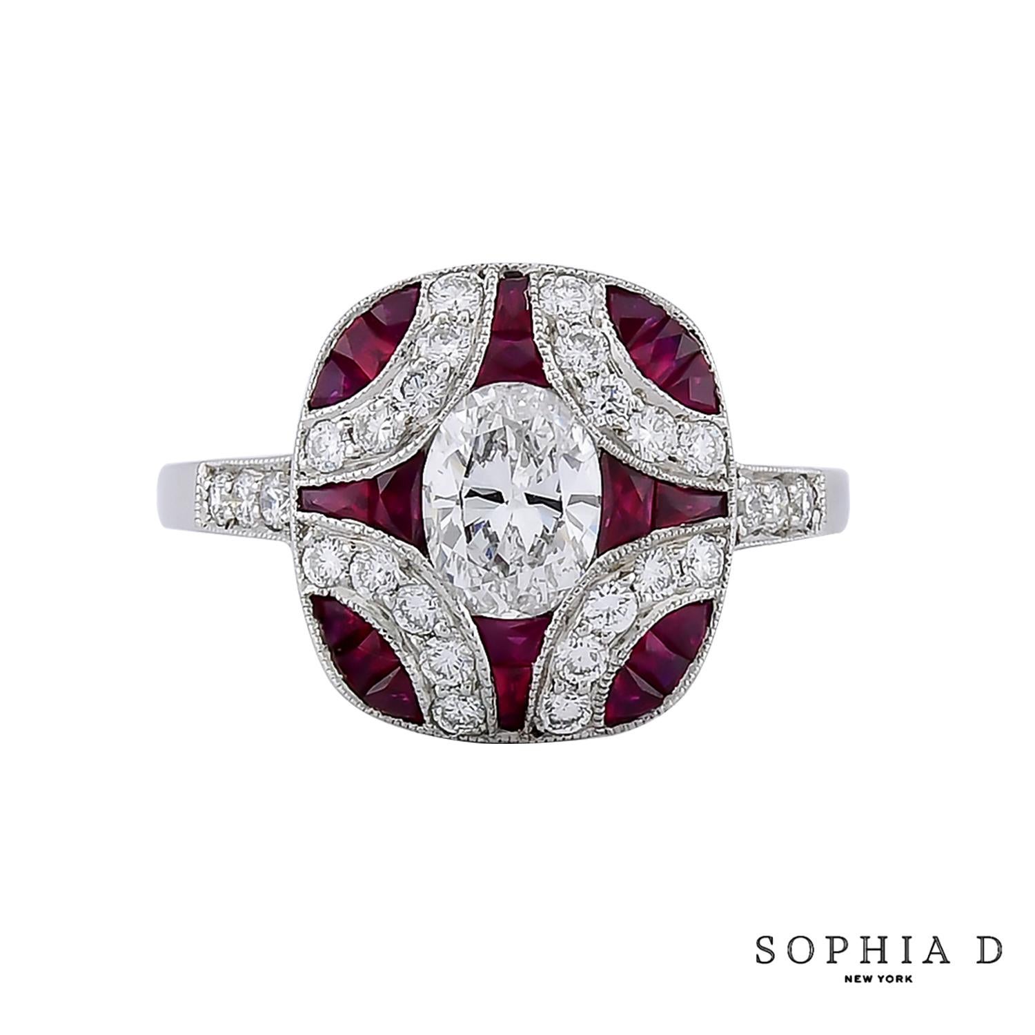Anello con diamanti e rubini di Sophia D. In condizioni Nuovo in vendita a New York, NY