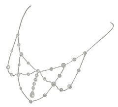 Sophia D Diamond Draped Necklace Platinum