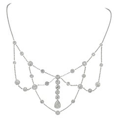 Sophia D Diamond Draped Necklace Platinum