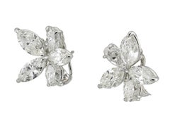 Sophia D Diamond Floral Earrings Platinum
