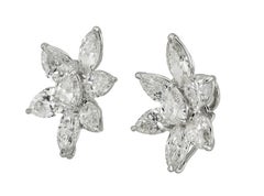 Sophia D Diamond Floral Earrings Platinum