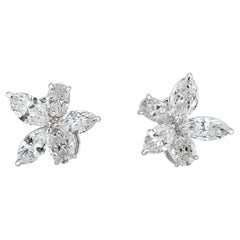 Sophia D Diamond Floral Earrings Platinum