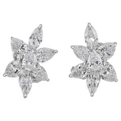 Sophia D Diamond Floral Earrings Platinum