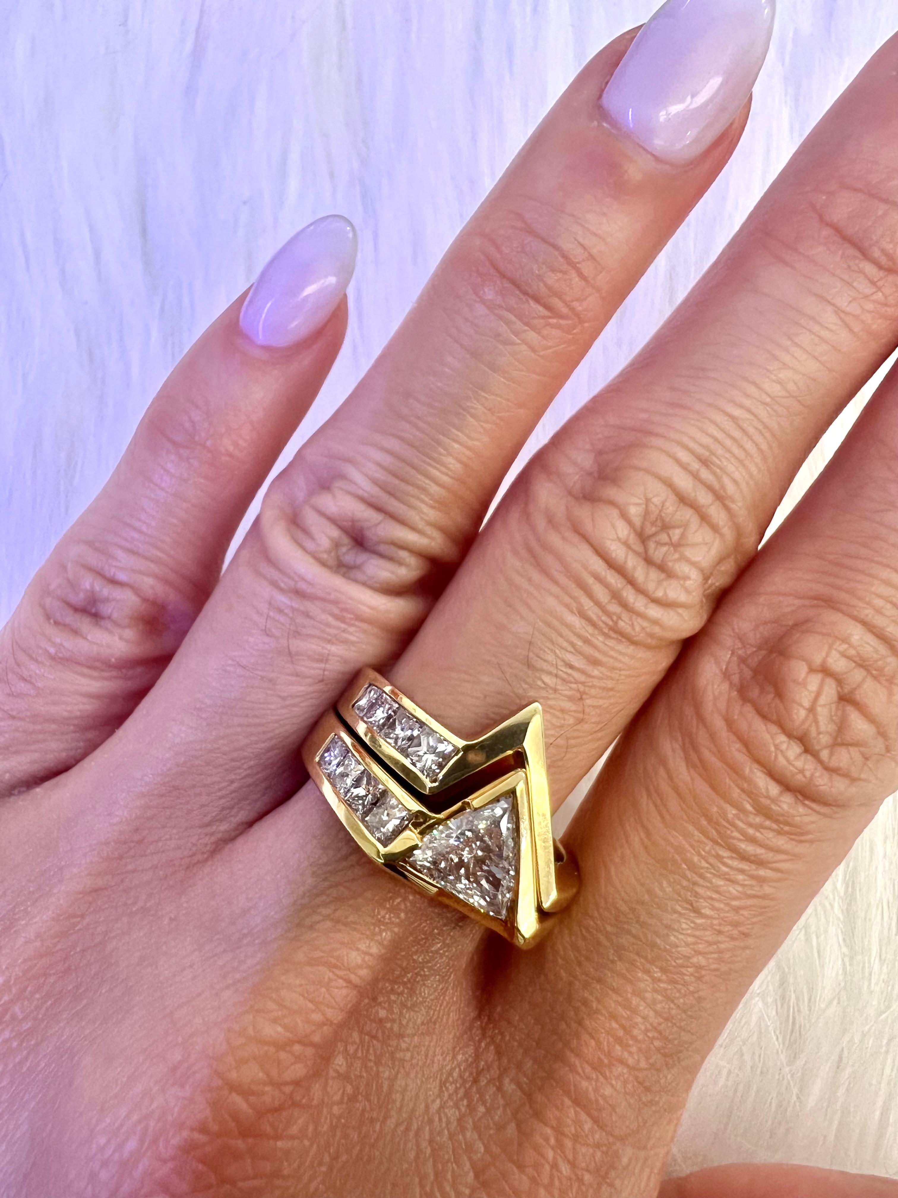 Sophia D. Diamond Matching Rings in 14K Yellow Gold In New Condition In New York, NY