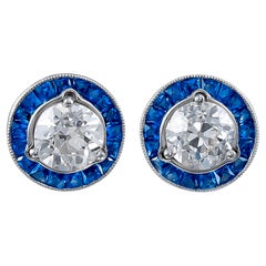 Sophia D. Diamant-Ohrstecker mit blauen Saphir-Jacken