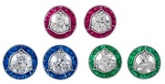Sophia D. Diamond Studs with Ruby Jackets