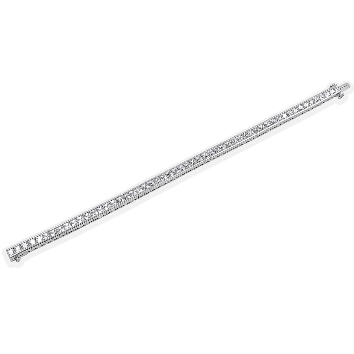 A Sophia D line bracelet featuring 55 french cut diamonds set in platinum.

Total diamond weight: 9.12 carats

Standard size, 7 inches

Sophia D has been known world-wide for over 40 years because of its rich history of design and quality