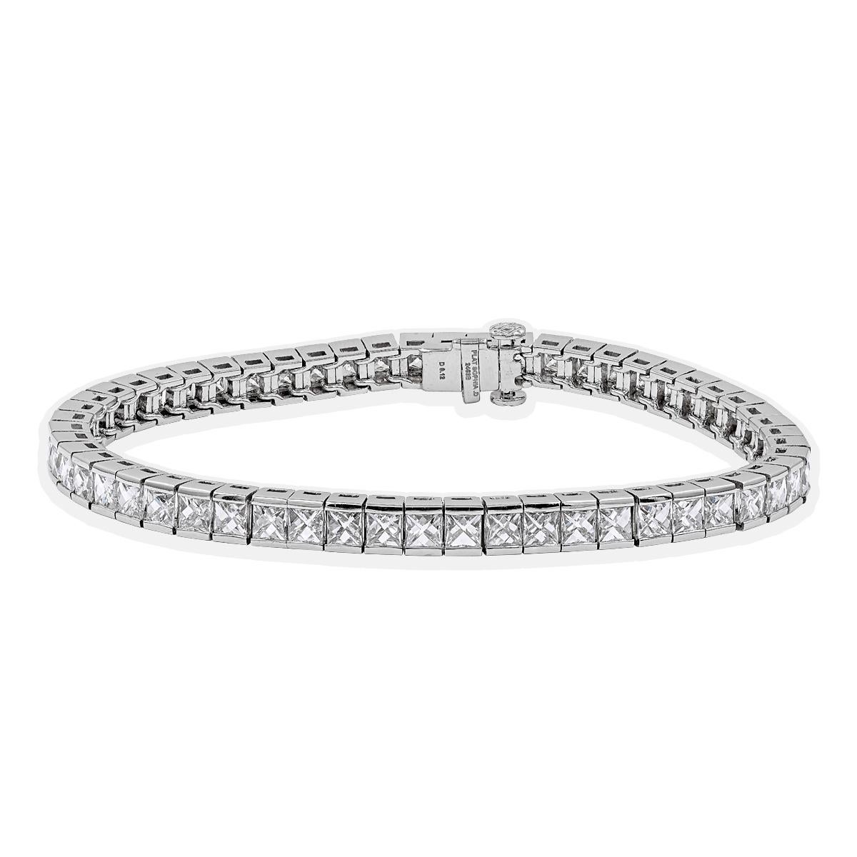 Sophia D. French Cut Diamond Line Bracelet In New Condition For Sale In New York, NY