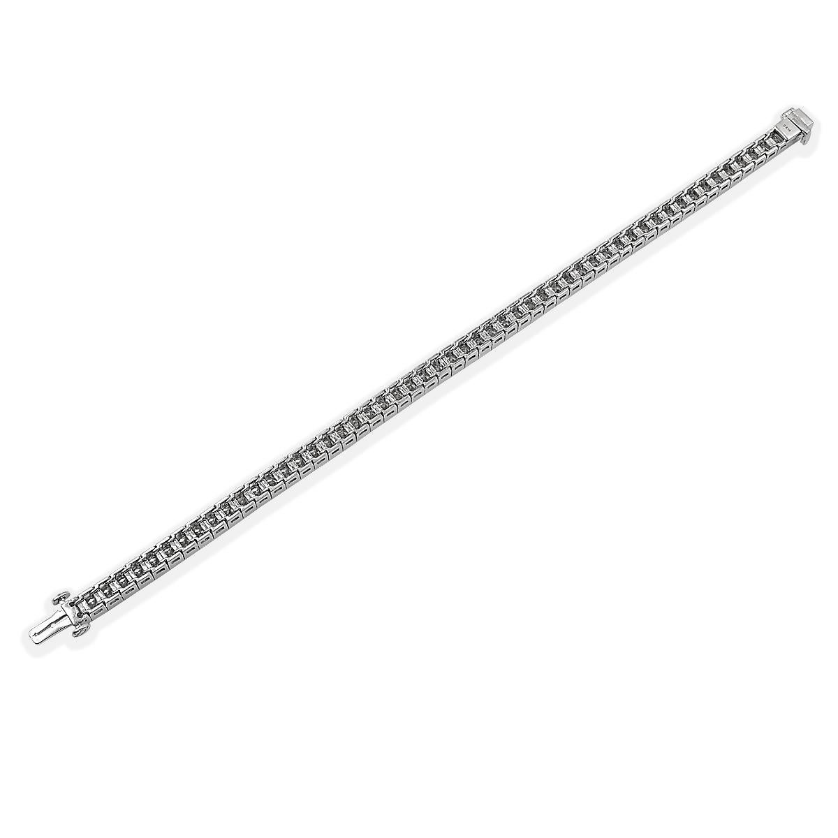 Women's or Men's Sophia D. French Cut Diamond Line Bracelet For Sale