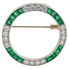 Sophia D. Emerald and Diamond Brooch