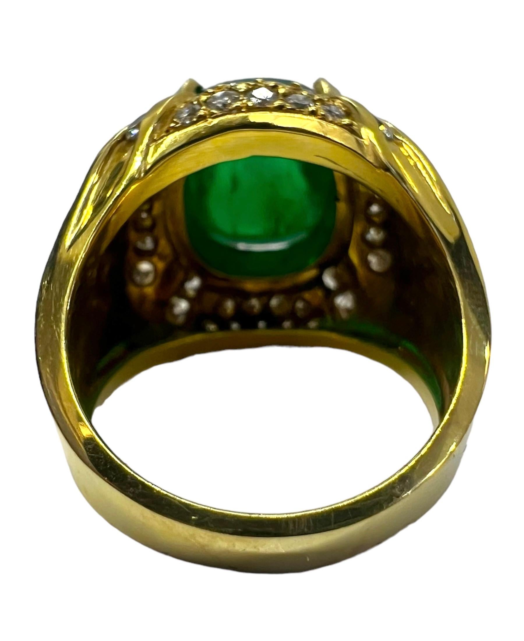 Sophia D. Smaragd- und Diamant-Dome-Ring (Cabochon) im Angebot