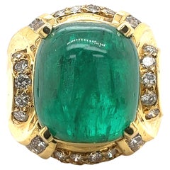 Sophia D. Emerald and Diamond Dome Ring