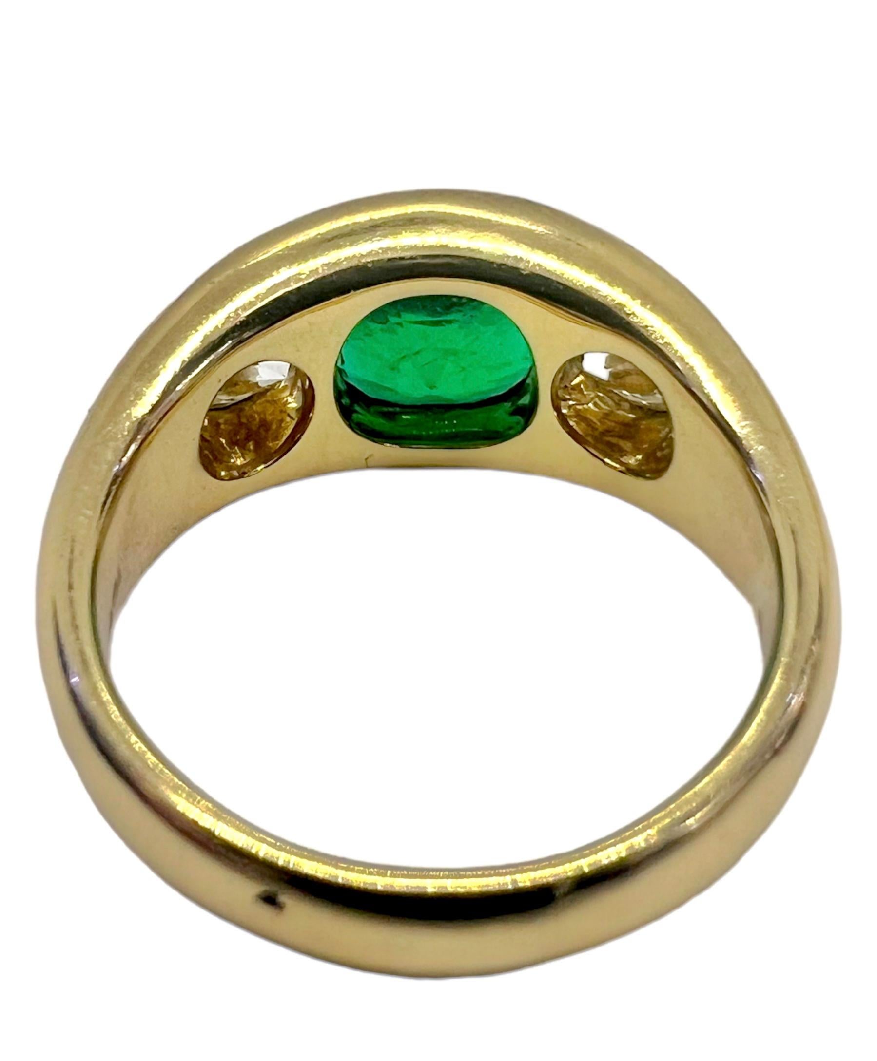 Cushion Cut Sophia D. Emerald and Diamond Ring in 18K Yellow Gold For Sale
