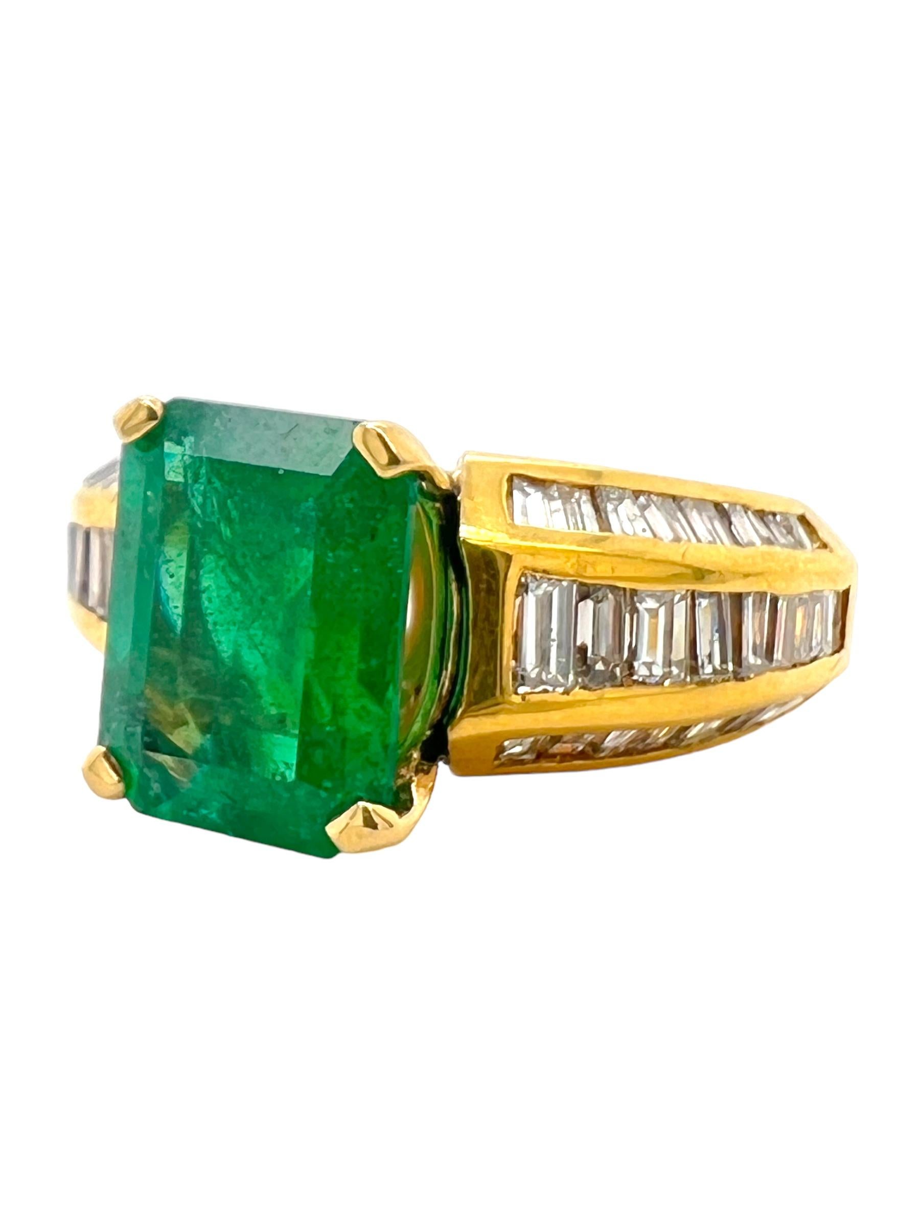 Art Deco Sophia D. Emerald and Diamond Ring For Sale