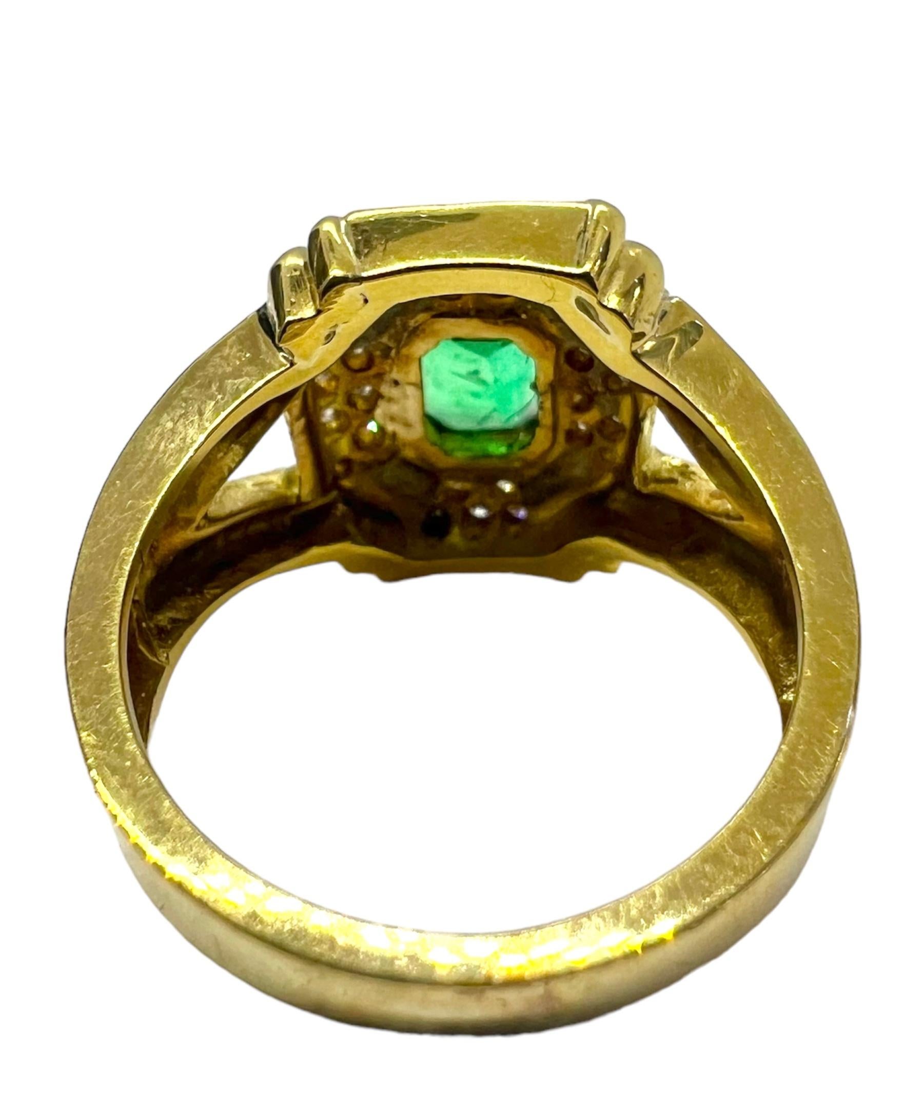 Art Deco Sophia D. Emerald and Diamond Ring For Sale