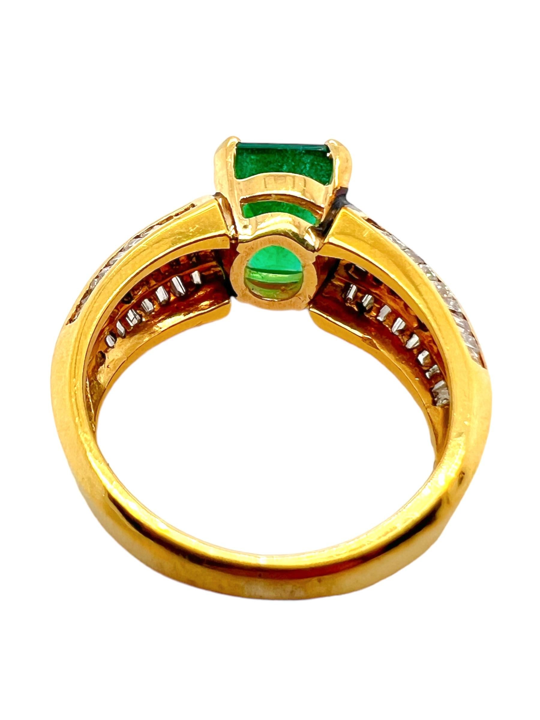 Sophia D. Emerald and Diamond Ring In New Condition For Sale In New York, NY
