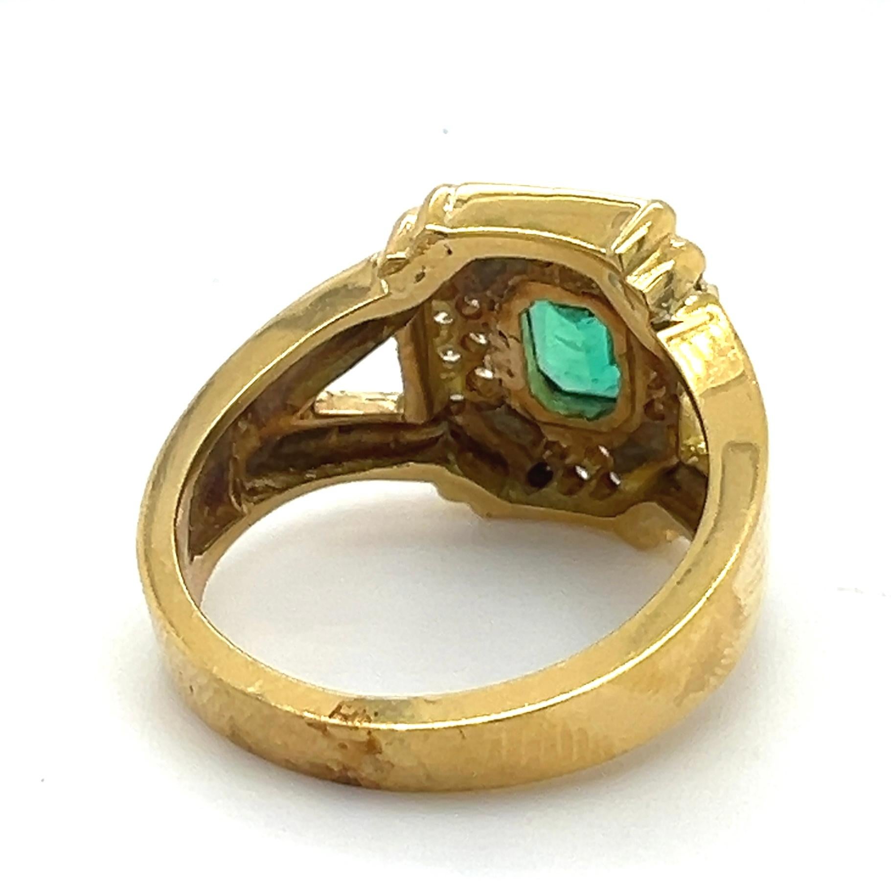 Sophia D. Emerald and Diamond Ring In New Condition For Sale In New York, NY