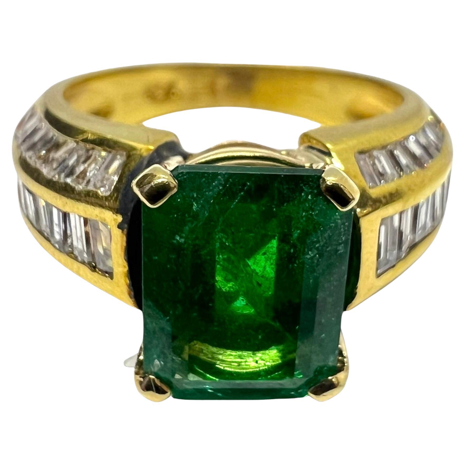 Sophia D. Emerald and Diamond Ring For Sale