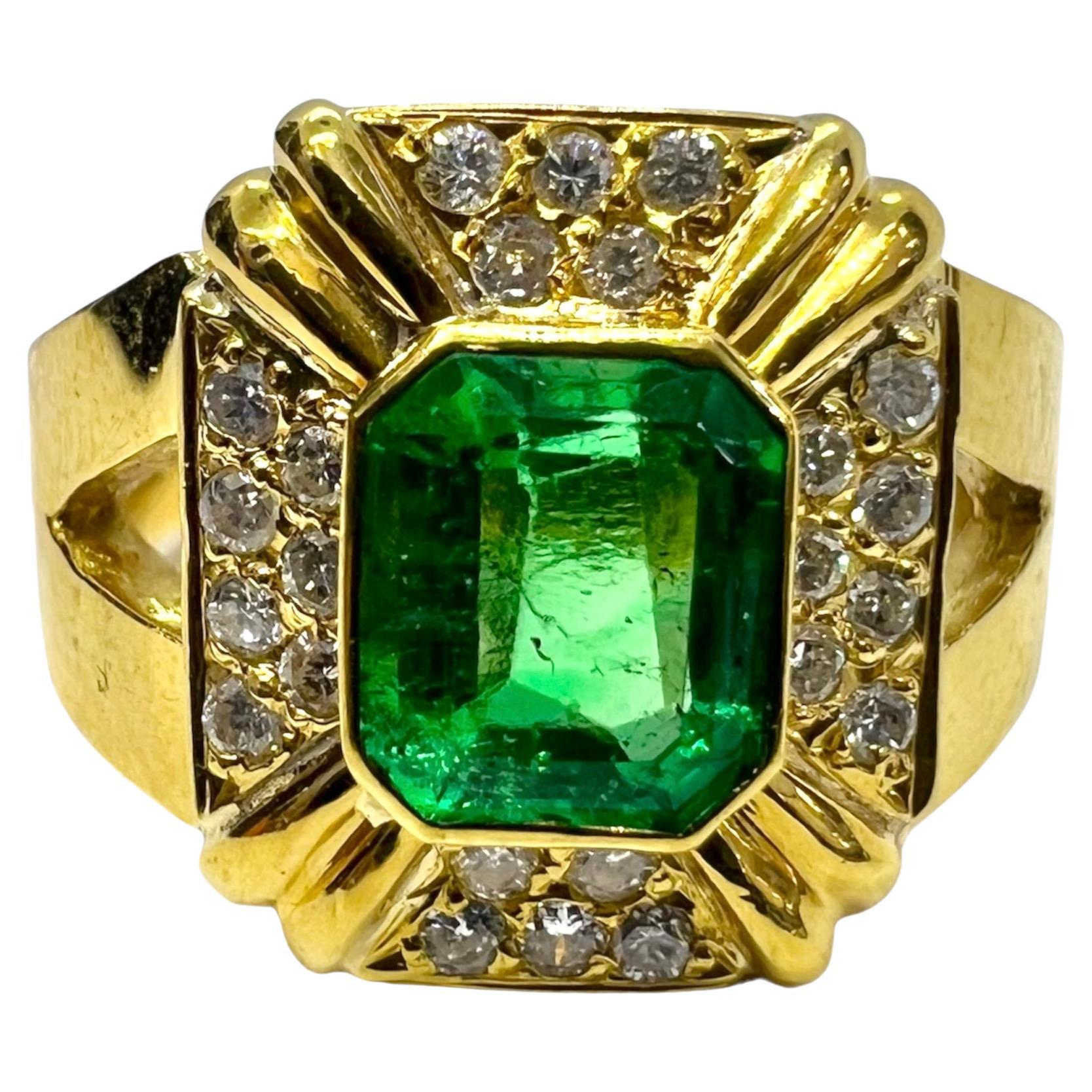 Sophia D. Emerald and Diamond Ring For Sale