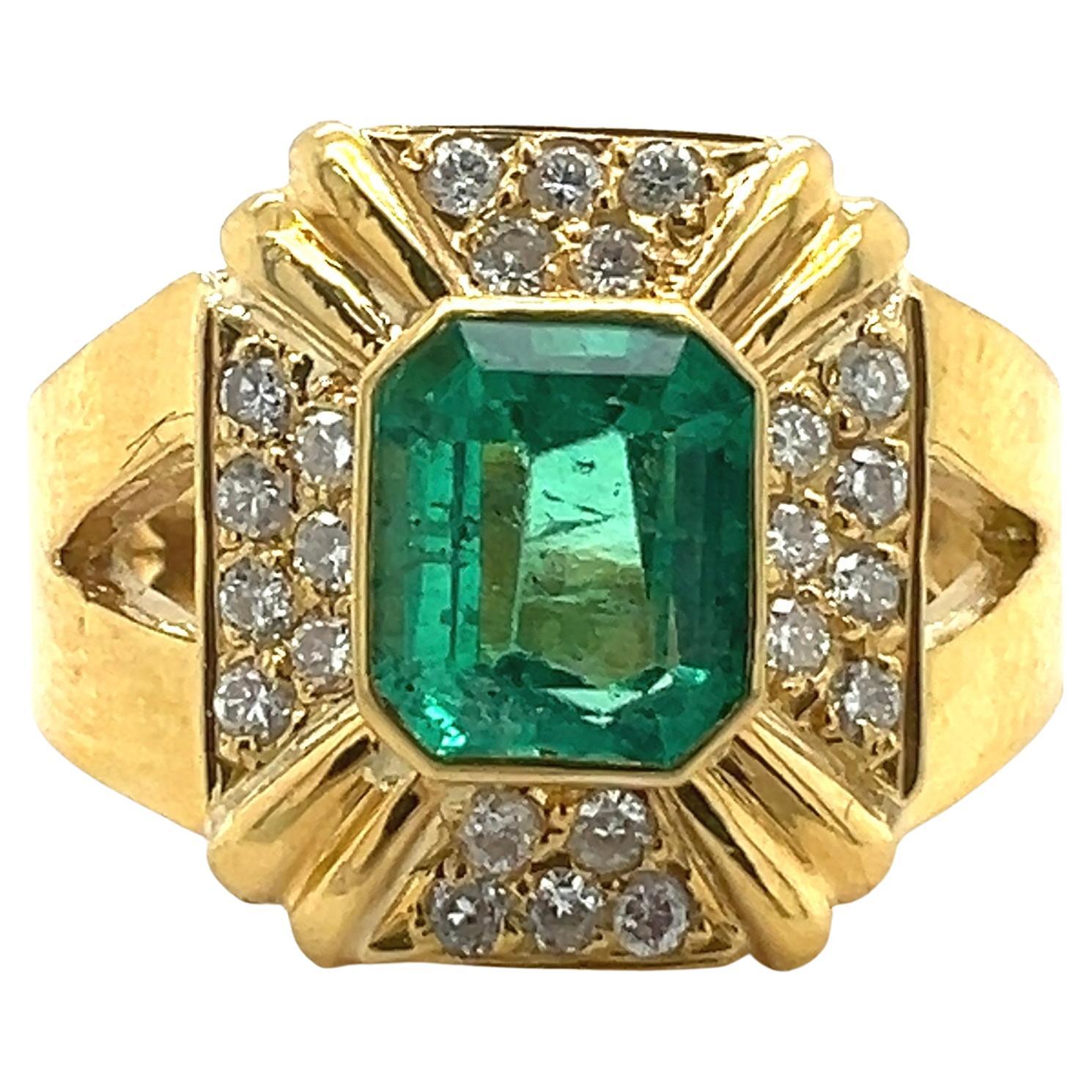 Sophia D. Emerald and Diamond Ring For Sale