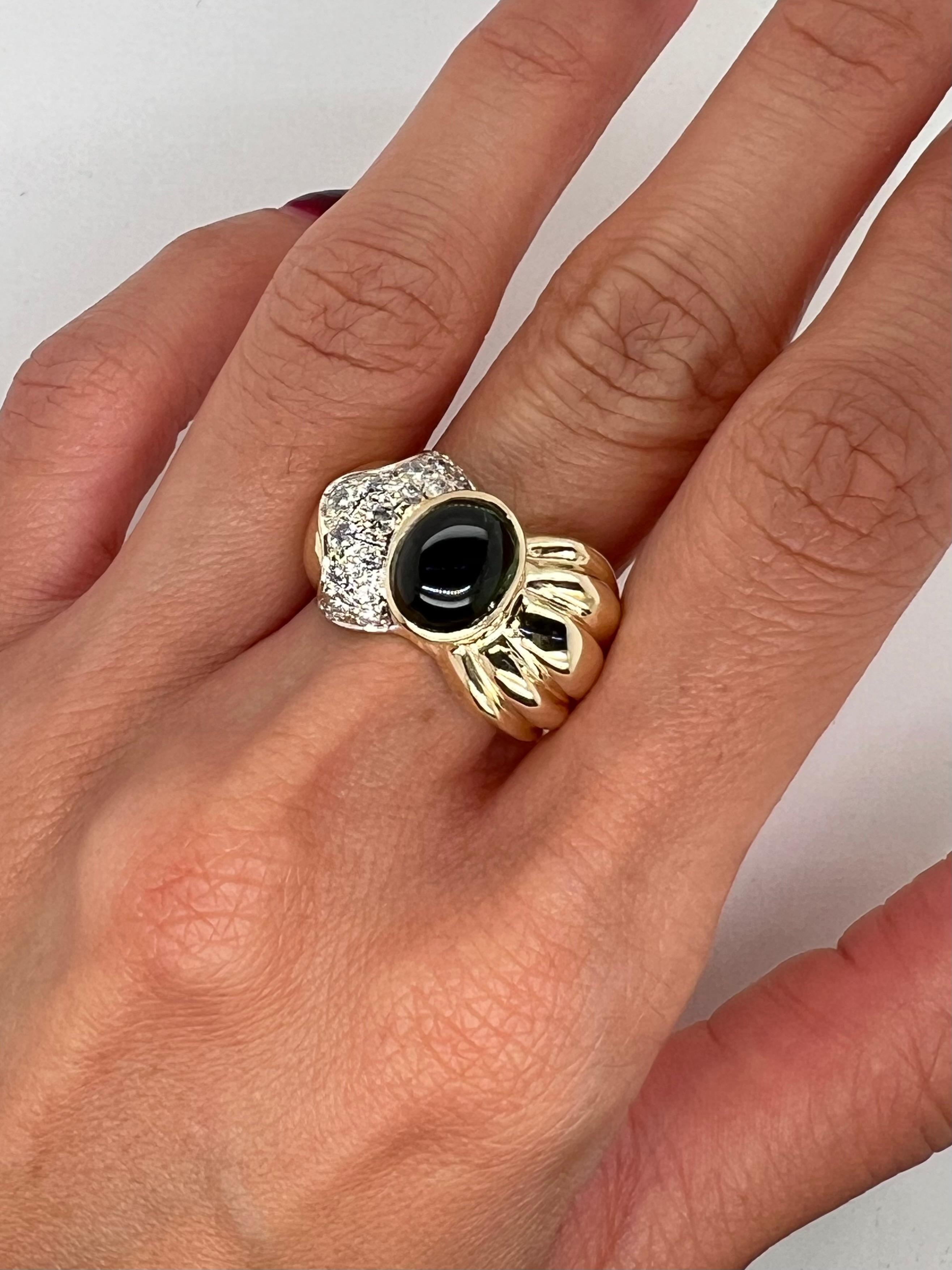 Sophia D. Smaragd-Cabochon-Ring im Angebot 1