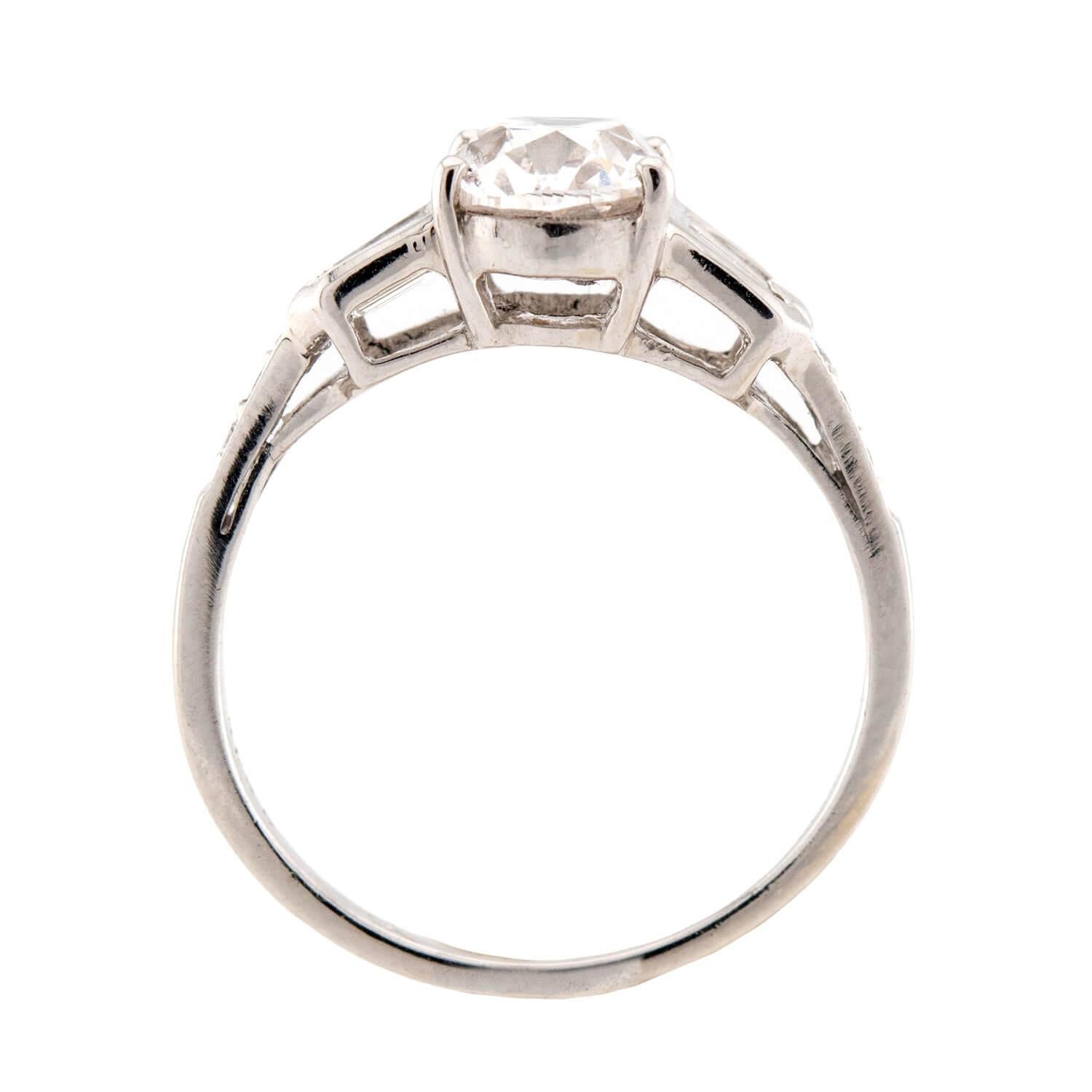 Taglio vecchia miniera Anello di fidanzamento con diamante GIA in platino SOPHIA D Estate 1,58ct in vendita