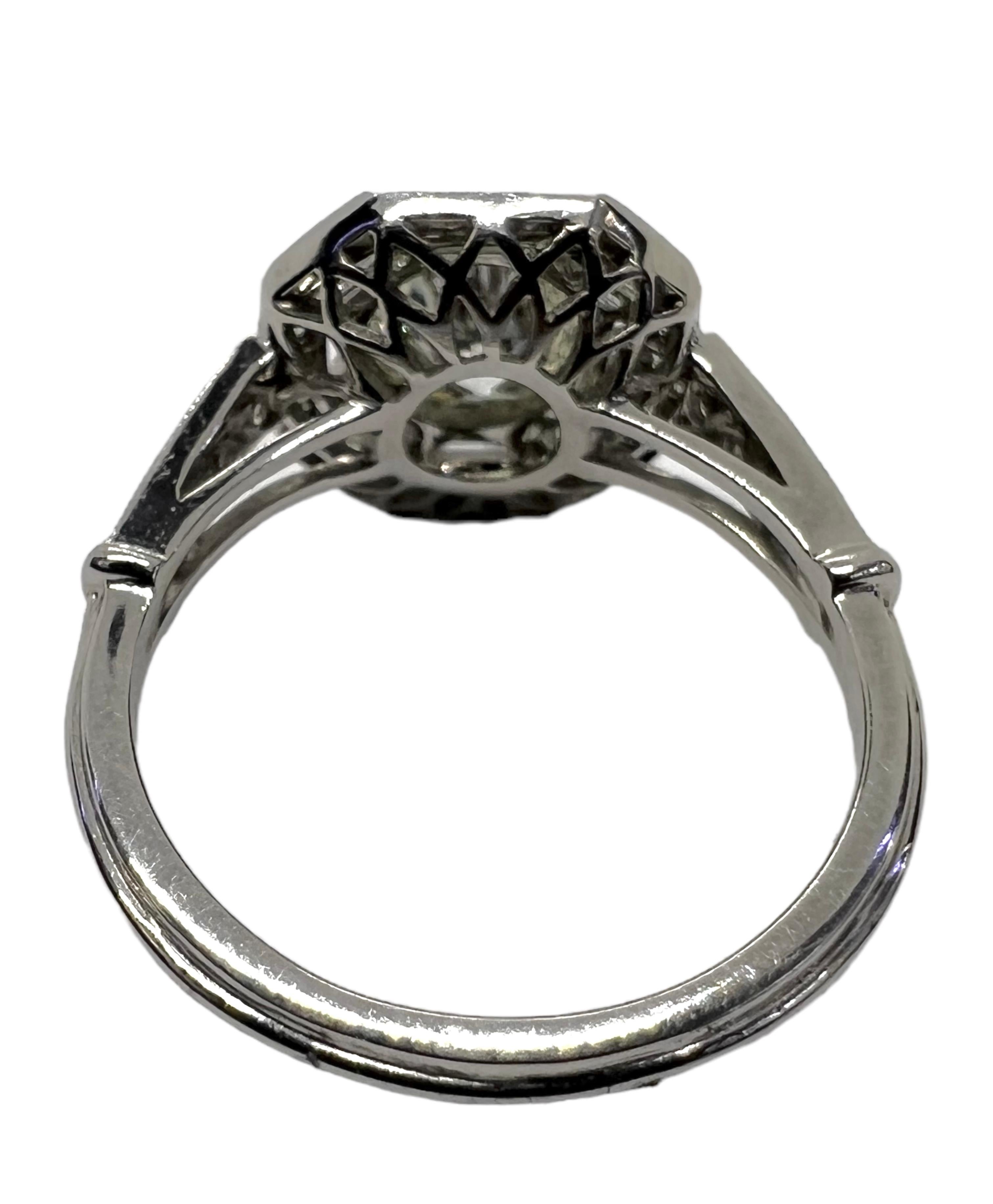 Round Cut Sophia D. GIA Certified 1.05 Carat Diamond Art Deco Ring For Sale