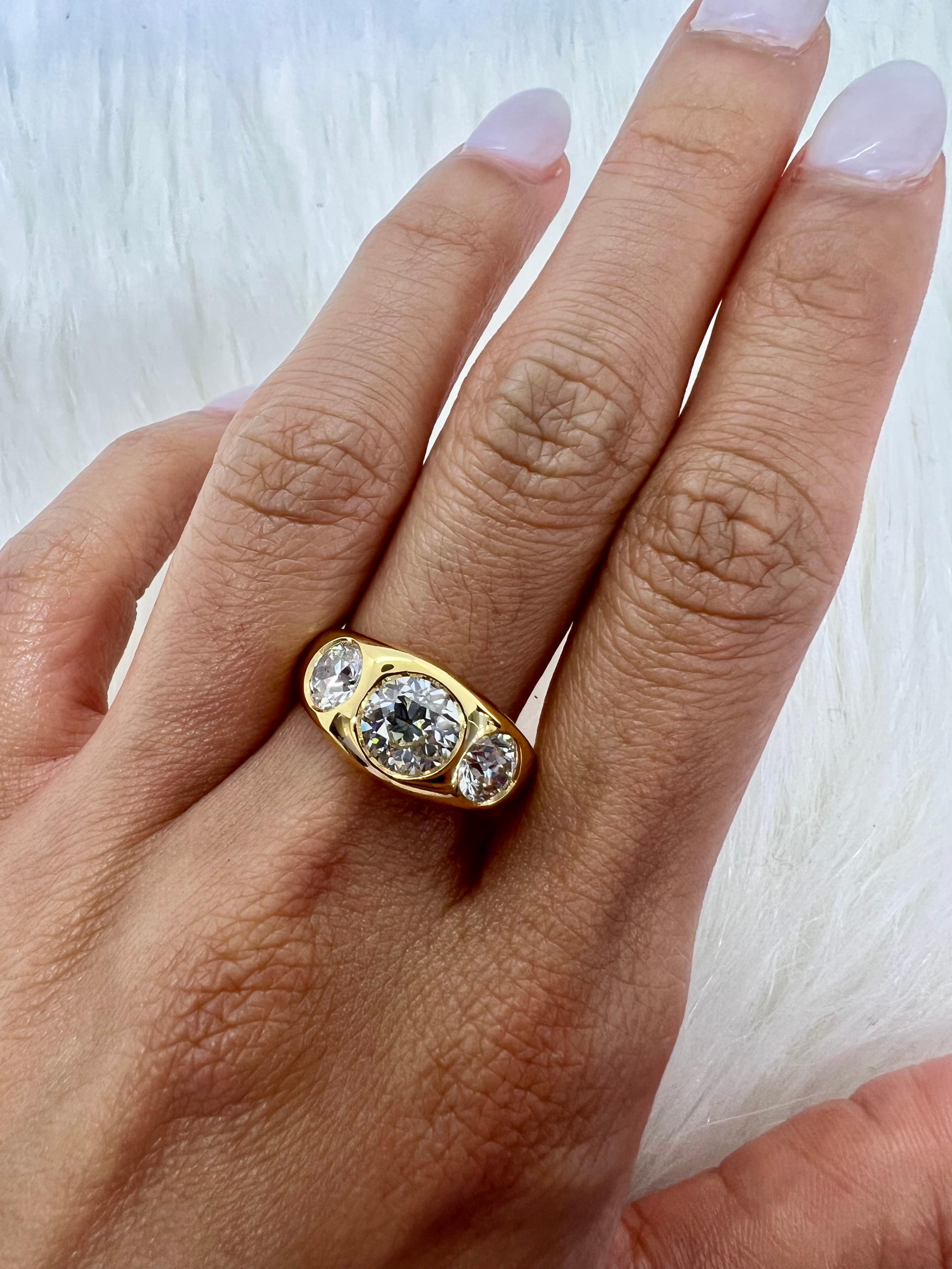 Bague Sophia D. en or jaune 18 carats avec diamant certifié GIA de 1,63 carat Neuf - En vente à New York, NY