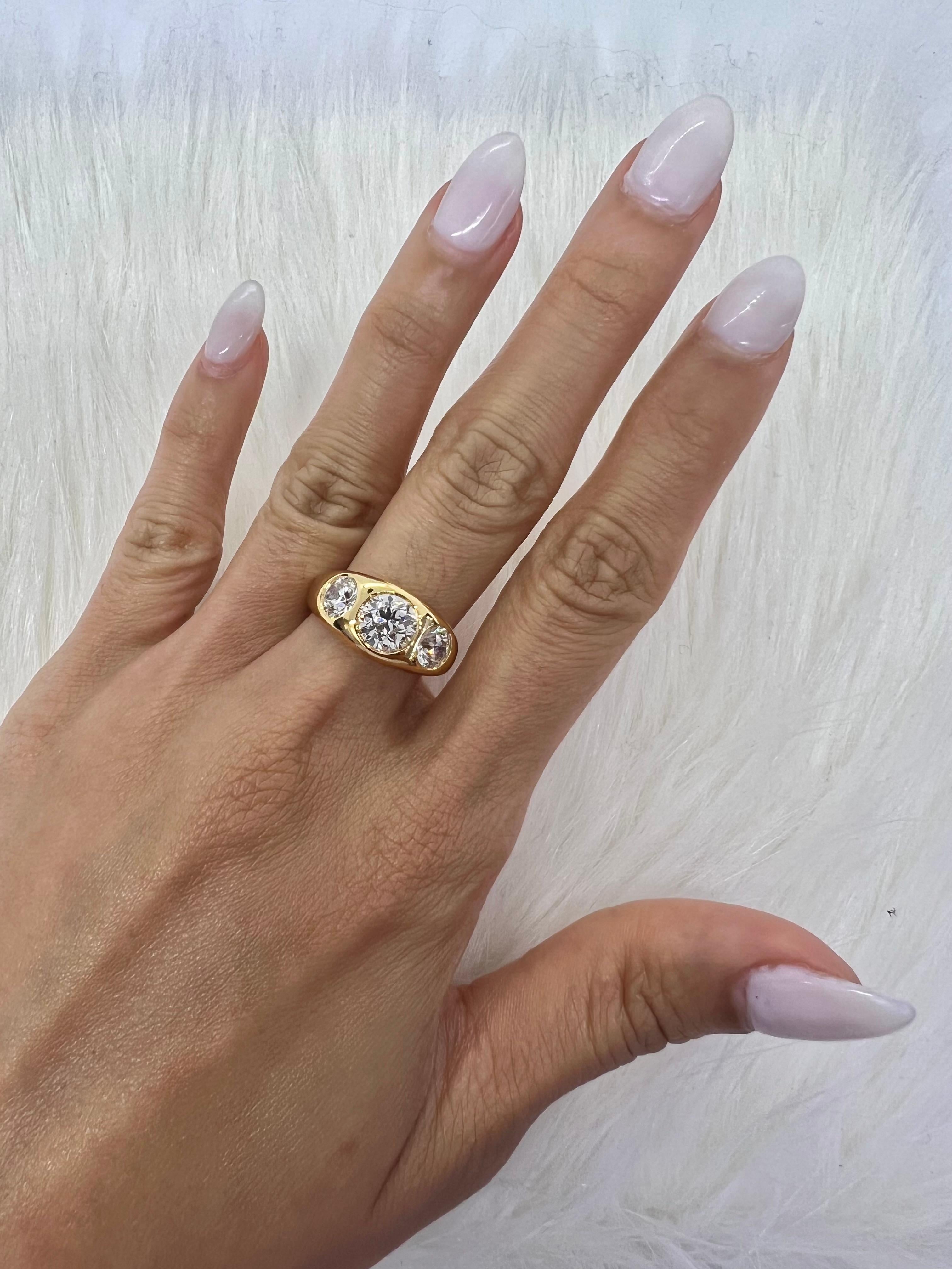 Women's or Men's Sophia D. GIA Certified 1.63 Carat Diamond Ring in 18K Yellow Gold For Sale