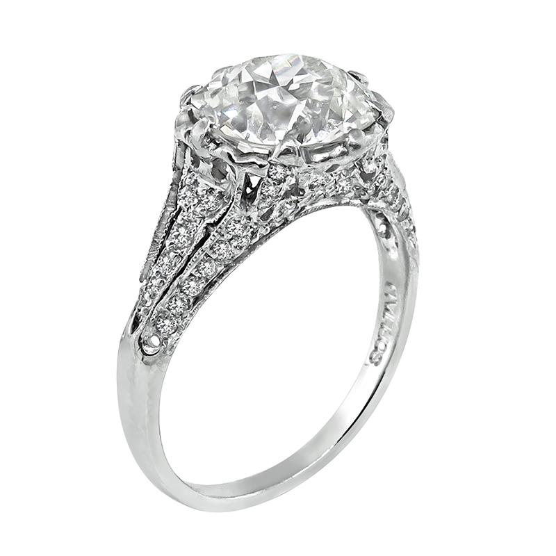 Old European Cut Sophia D. GIA Certified 3.08ct Engagement Ring For Sale