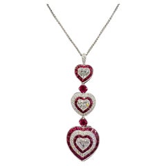Sophia D. Heart-Shaped Diamond and Ruby Pendant Necklace