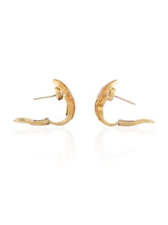 Sophia D. Orecchini con zaffiro giallo e diamanti incastonati a vista in oro giallo 18 carati