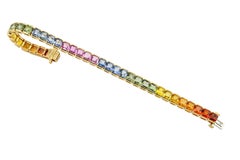 Sophia D Multi Color Sapphire Bracelet 18K Yellow Gold