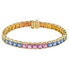 Sophia D Multi Color Sapphire Bracelet 18K Yellow Gold
