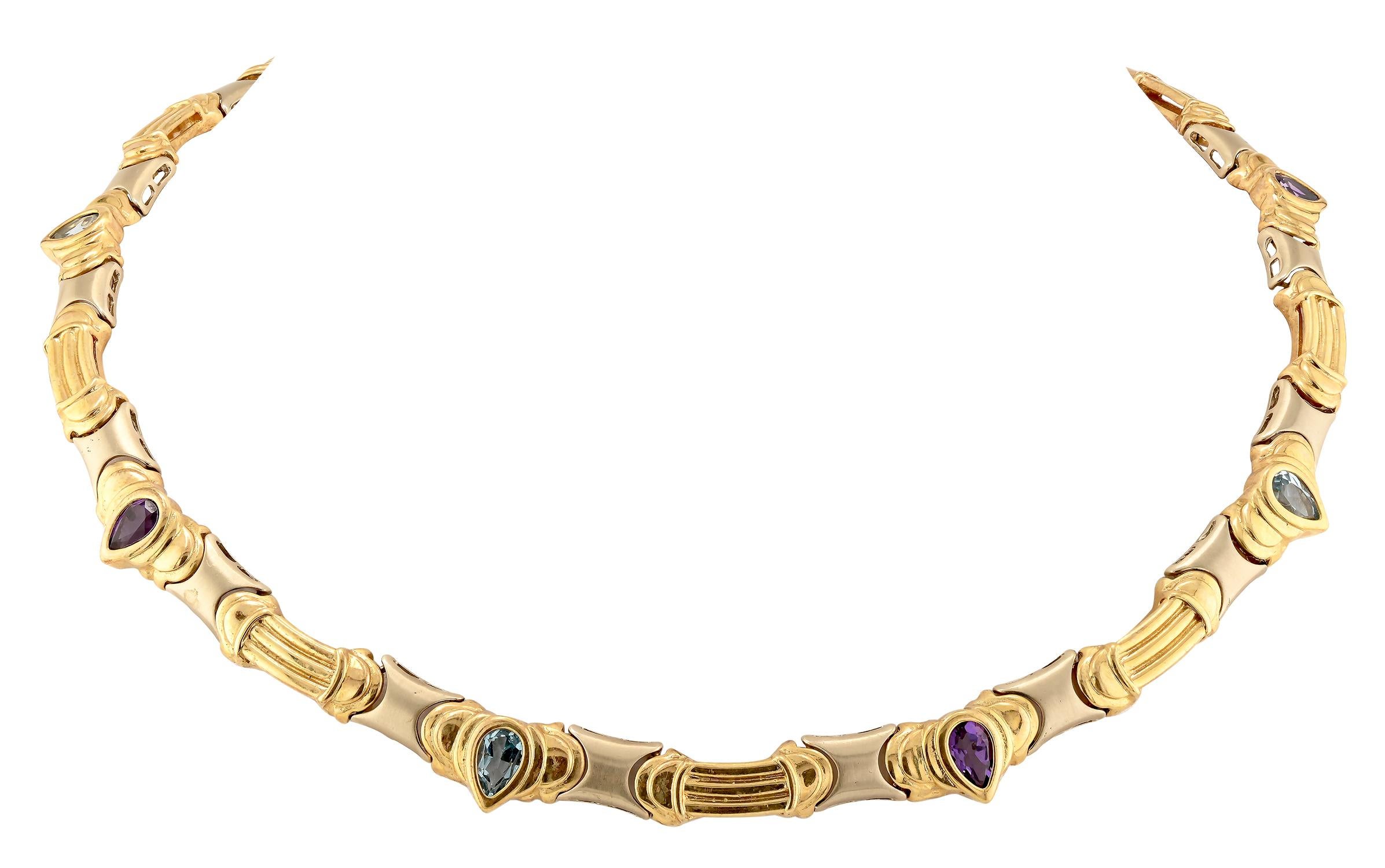 Questa vibrante collana presenta una splendida miscela di gemme multicolori incastonate in oro giallo 18 carati. Il suo design unico aggiunge un tocco di colore ed eleganza, rendendolo un pezzo perfetto per qualsiasi outfit.

Sophia D è conosciuta