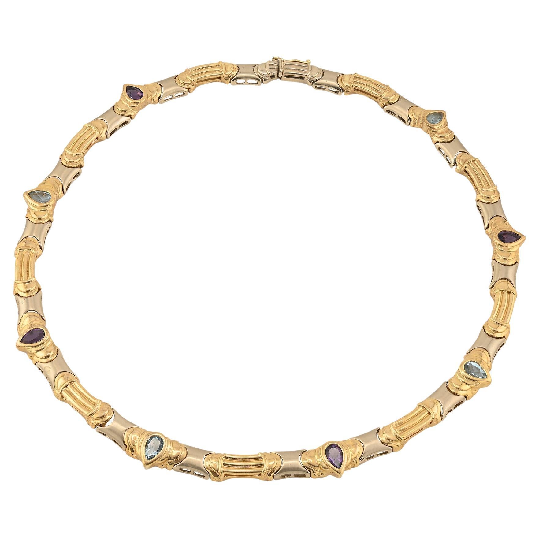 Sophia D. Collana in oro giallo multicolore in vendita