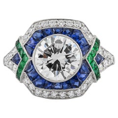 Sophia D. Ring mit mehreren Edelsteinen im Art-Déco-Stil