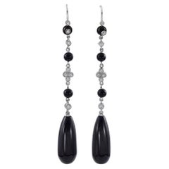 Sophia D. Onyx and Diamond Earrings